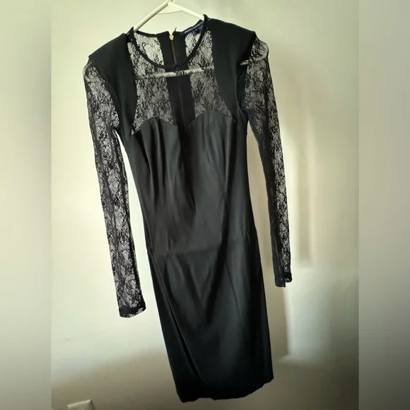 French Connection Black Lace Cocktail Dress - Picture 5 of 11